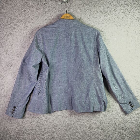 Gap Blue Chambray Preppy Blazer 12 Classic Notch Lapel Single Breasted Lined - Picture 7 of 16